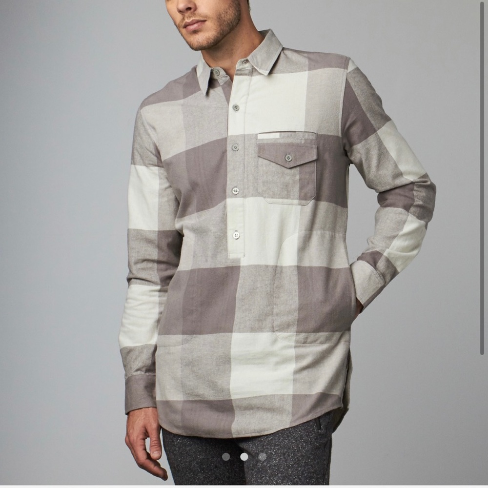 NWT Matiere Stephen Buffalo Plaid Tunic Shirt Size Large